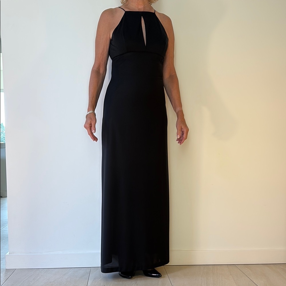 Adrianna Papell Sleek Black Maxi Dress